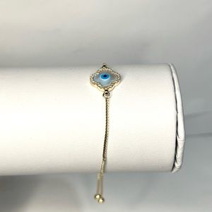 14k gold filled evil eye bracelet
